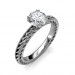 0.30 carat 18K White Gold - Amor Etched Rope Engagement Ring