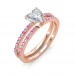 0.74 carat 18K Gold - Carmine Engagement Ring and Wedding Band Set