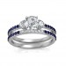 1.29 carat 18K White Gold - Athena Engagement Ring and Wedding Band Set