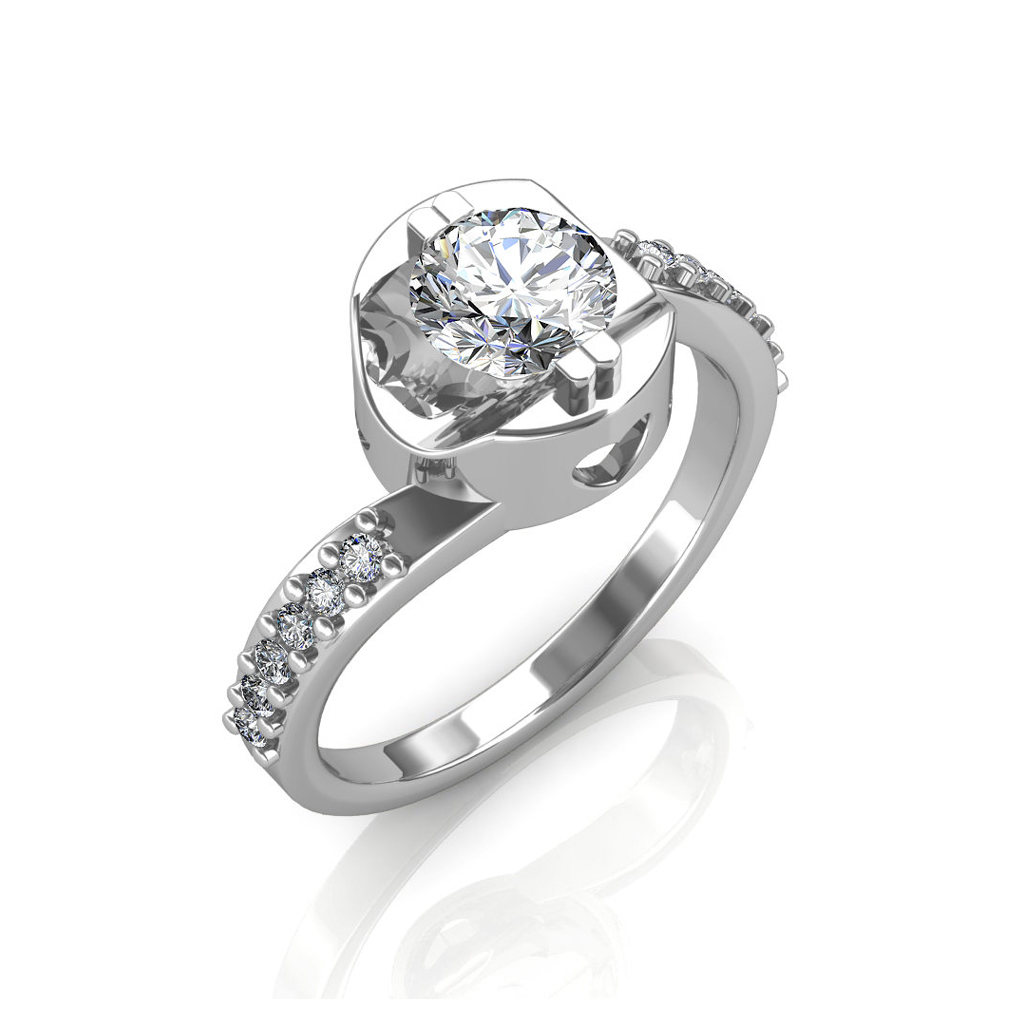14k White Gold .30 carat Diamond Ring Art Deco Size 8 1/4 - Ruby Lane